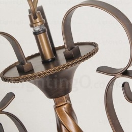 Landlig Rustik Pendellampe Med 1 Lys Og Glassskjerm