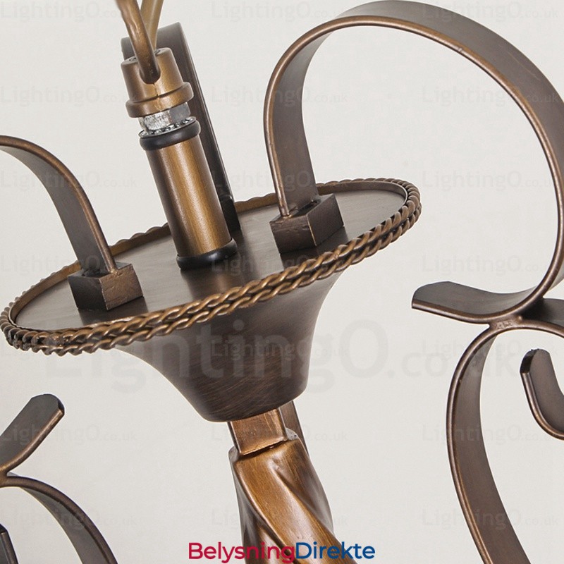 Landlig Rustik Pendellampe Med 1 Lys Og Glassskjerm