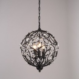 3-Lys Vintage Retro Globe Krystall Pendellampe