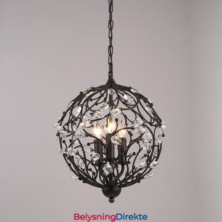 3-Lys Vintage Retro Globe Krystall Pendellampe