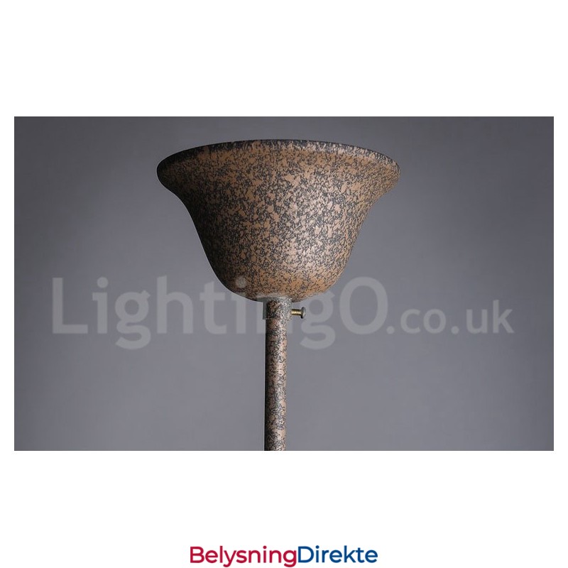 6 Lys I Diameter 60 Cm Vintage Krystallmaling Metalllysekrone Rusten Jernfarget Anhengslampe