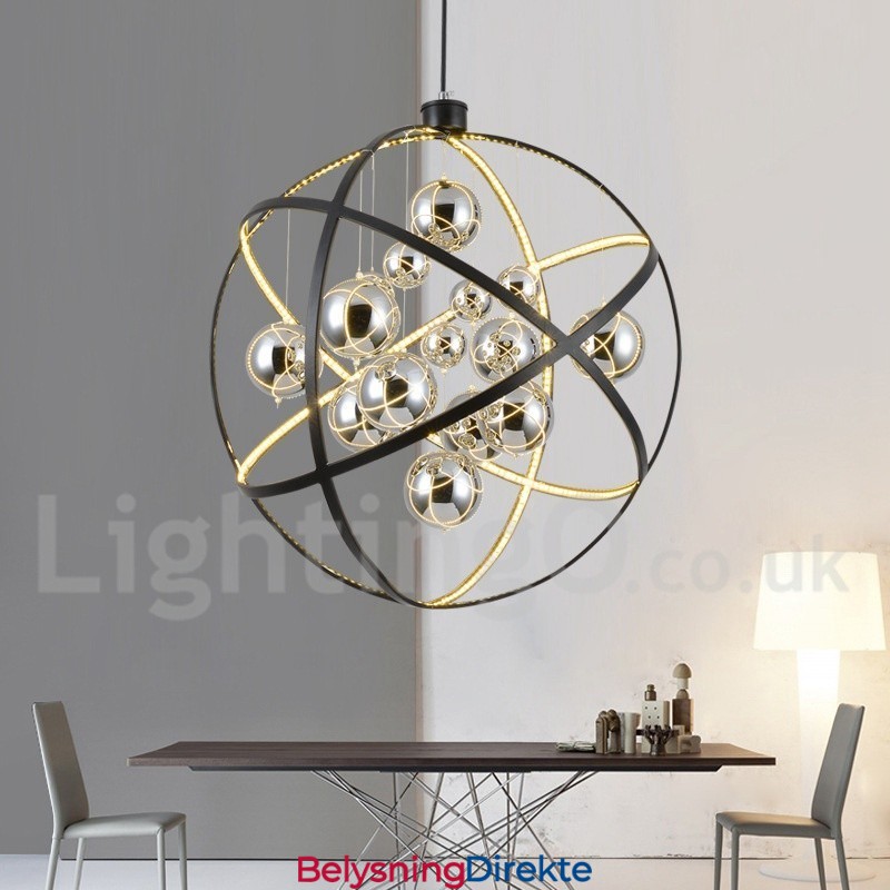 Diameter 50 Cm 80 Cm Vintage Globelysekrone Rustfarget Pendellampe