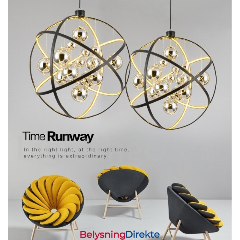 Diameter 50 Cm 80 Cm Vintage Globelysekrone Rustfarget Pendellampe