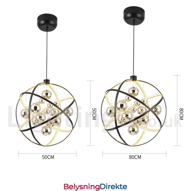 Diameter 50 Cm 80 Cm Vintage Globelysekrone Rustfarget Pendellampe