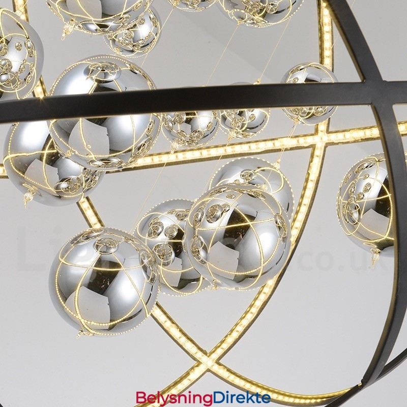 Diameter 50 Cm 80 Cm Vintage Globelysekrone Rustfarget Pendellampe