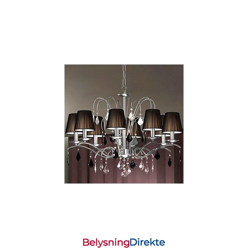 Krystalllysekrone I Stoff Med 8 Lys
