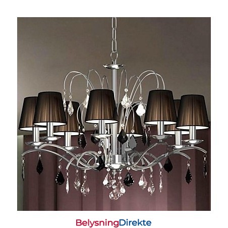 Krystalllysekrone I Stoff Med 8 Lys