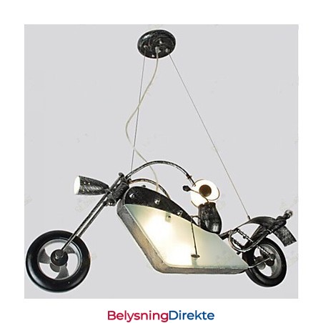 Nostalgiske Barn Gutt Motorsykkel Jern Lysekrone Belysningslamper