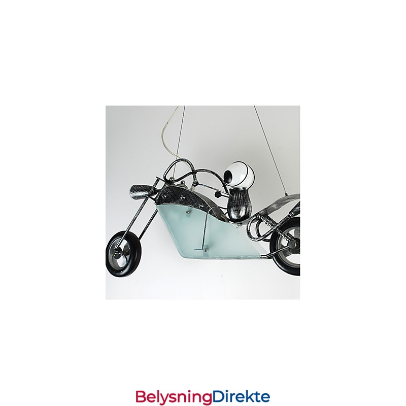 Nostalgiske Barn Gutt Motorsykkel Jern Lysekrone Belysningslamper