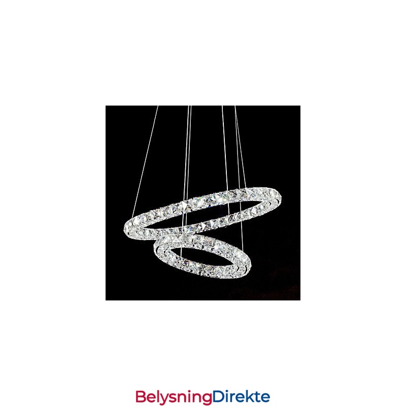 Krystall Pendellampe Belysning Moderne 2 Ringer Tre Sider K9 Krystall Innendørs Taklamper Lampearmaturer