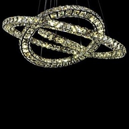 Krystall Pendellampe Belysning Moderne 2 Ringer Tre Sider K9 Krystall Innendørs Taklamper Lampearmaturer