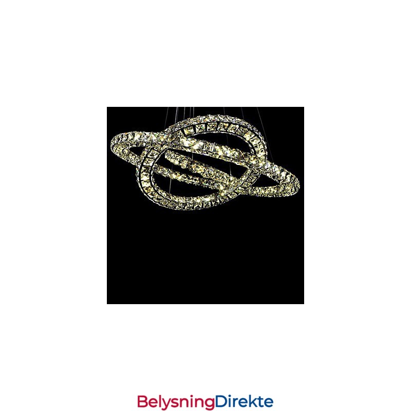 Krystall Pendellampe Belysning Moderne 2 Ringer Tre Sider K9 Krystall Innendørs Taklamper Lampearmaturer