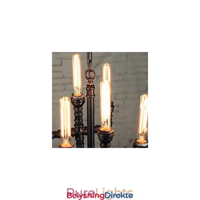 Lysekrone I Ministil I Rustikk Hyttestil I Retro Metall