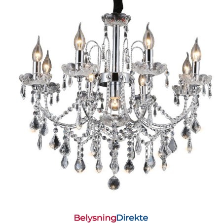Elegant Krystalllysekrone Med 9 Lys