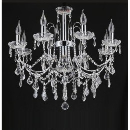 Elegant Krystalllysekrone Med 9 Lys