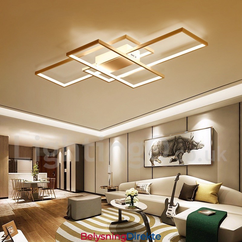 Moderne, Moderne Taklampe I Aluminium, Veggmontert Med Fjernkontrolldimmer For Stue, Soverom, Kan Også Brukes Som Vegglampe