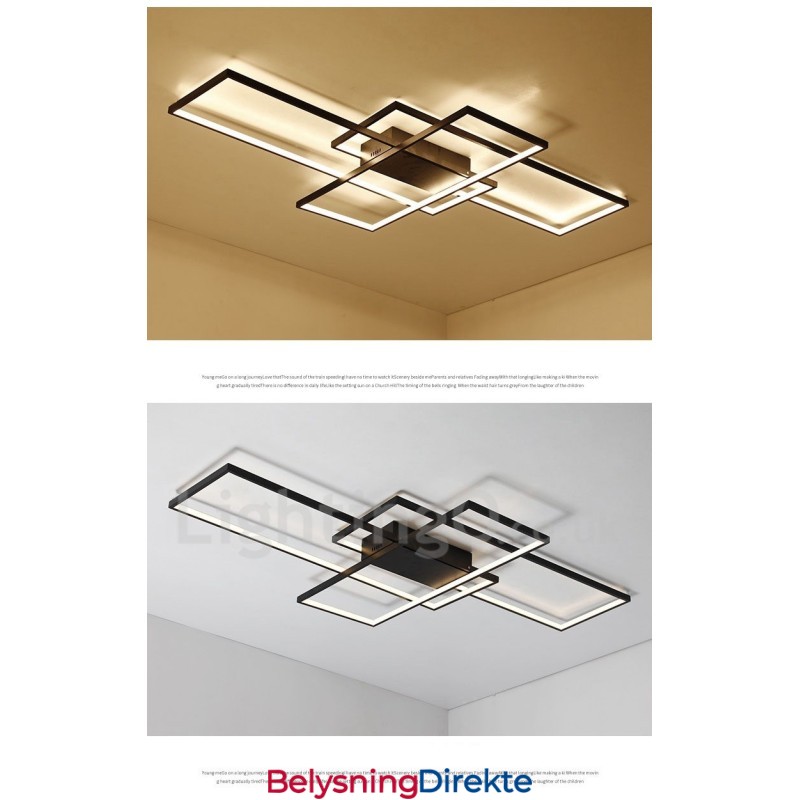 Moderne, Moderne Taklampe I Aluminium, Veggmontert Med Fjernkontrolldimmer For Stue, Soverom, Kan Også Brukes Som Vegglampe