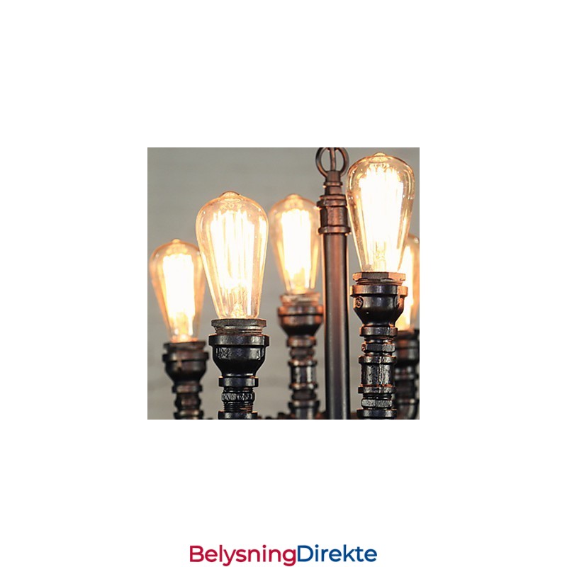 Lysekrone I Ministil I Rustikk Hyttestil I Retro Metall