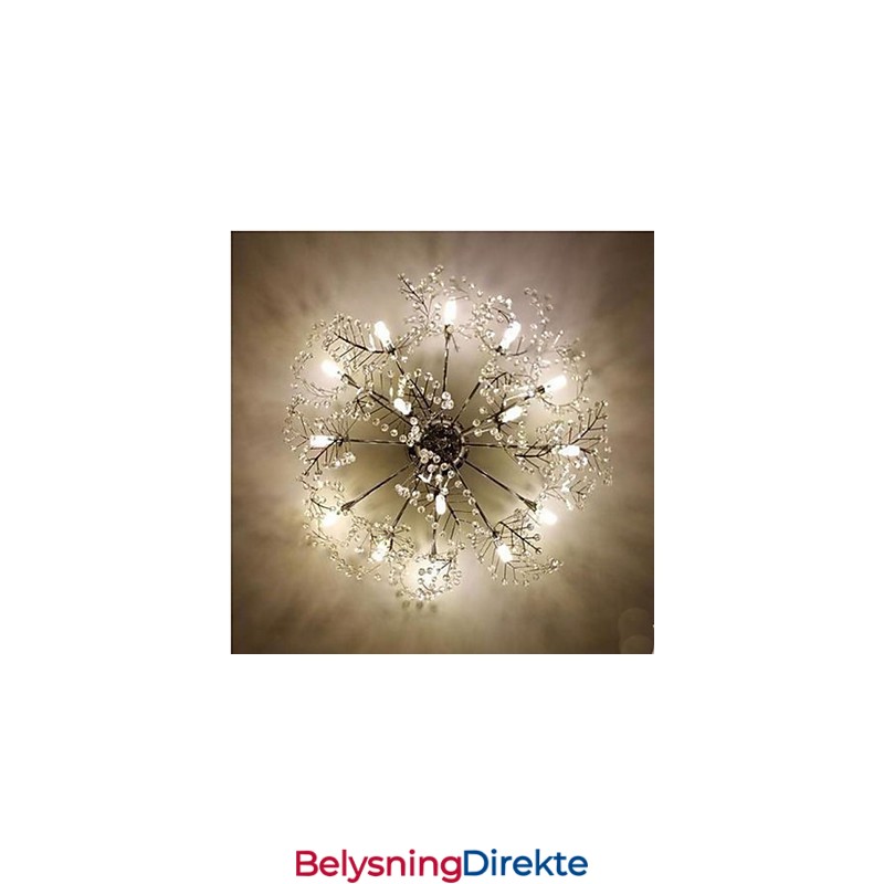 Krystalltaklampe I Rustfritt Stål Med Etsing