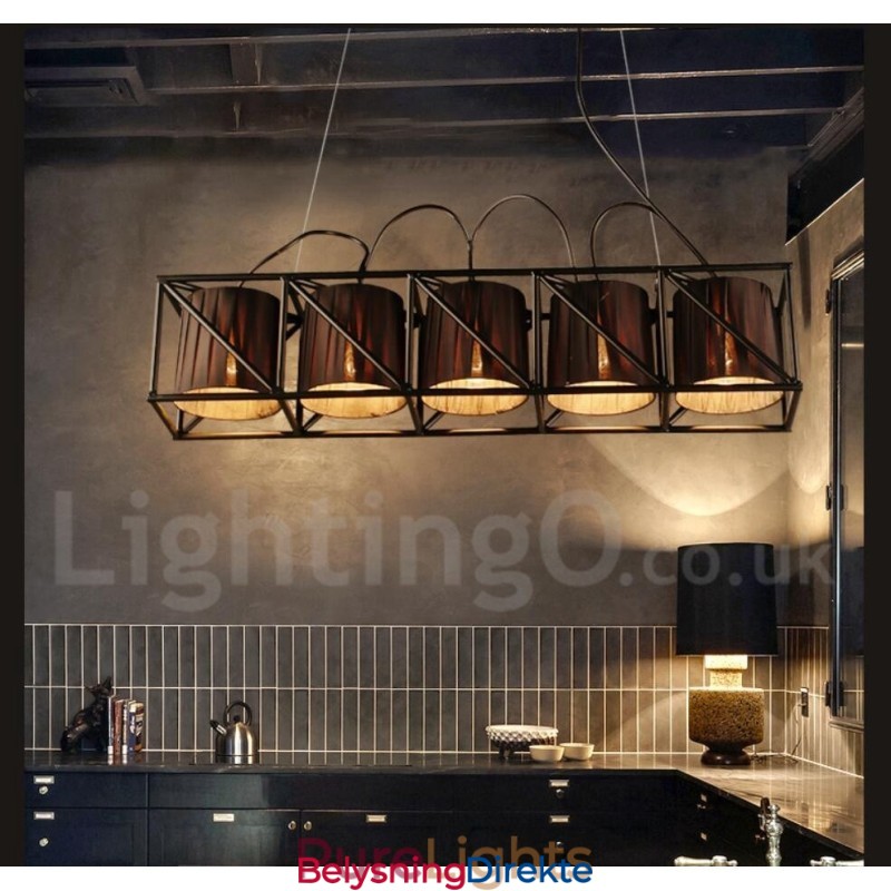 Industriell Stil Stålbelysning Butikk Pendellysekrone