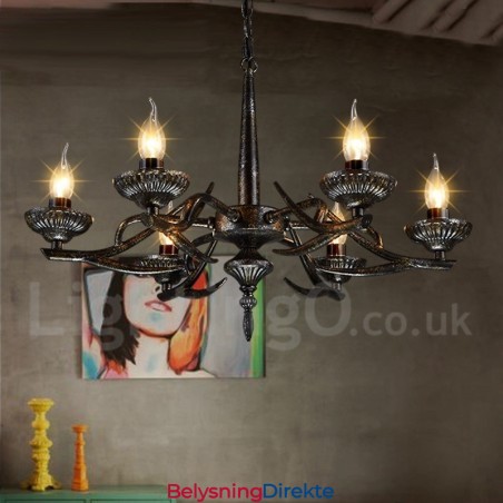 Industriell Stil Stålbelysning Butikk Pendellysekrone
