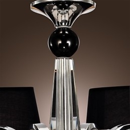 Vintage Lysekrone Med 4 Lys, Klassisk Stoff, Metallmaling