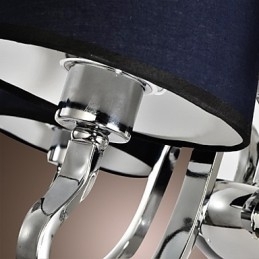 Vintage Lysekrone Med 4 Lys, Klassisk Stoff, Metallmaling