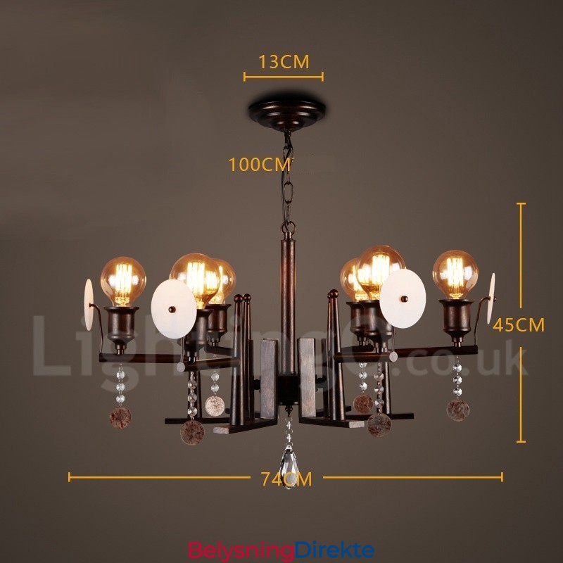 Industriell Stil Stål Akryl Krystall Belysning Butikk Anheng Lysekrone Lys