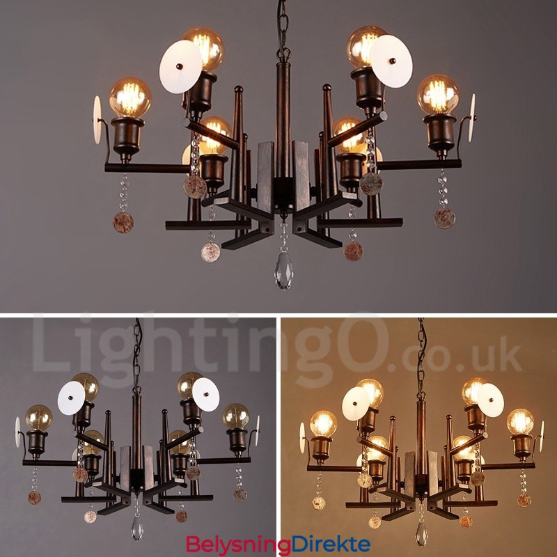 Industriell Stil Stål Akryl Krystall Belysning Butikk Anheng Lysekrone Lys