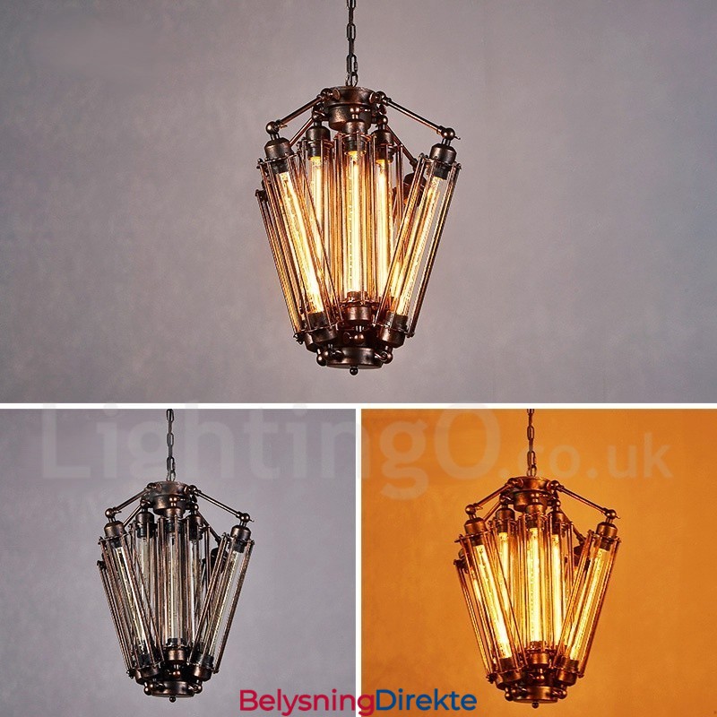 Industriell Stil Stålbelysning Butikk Pendellysekrone