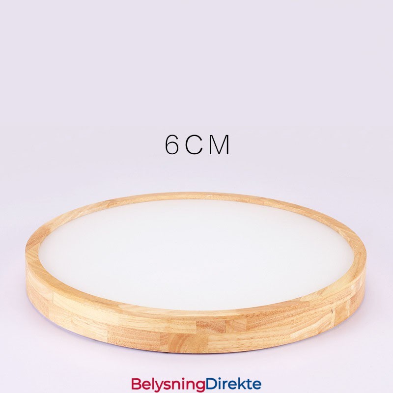 Ultratynn Rund Taklampe I Tre, Taklampe I Massivt Tre I Akryl, Nordic Lights