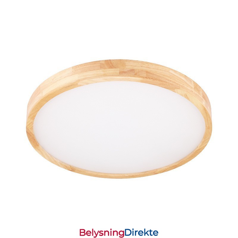 Ultratynn Rund Taklampe I Tre, Taklampe I Massivt Tre I Akryl, Nordic Lights