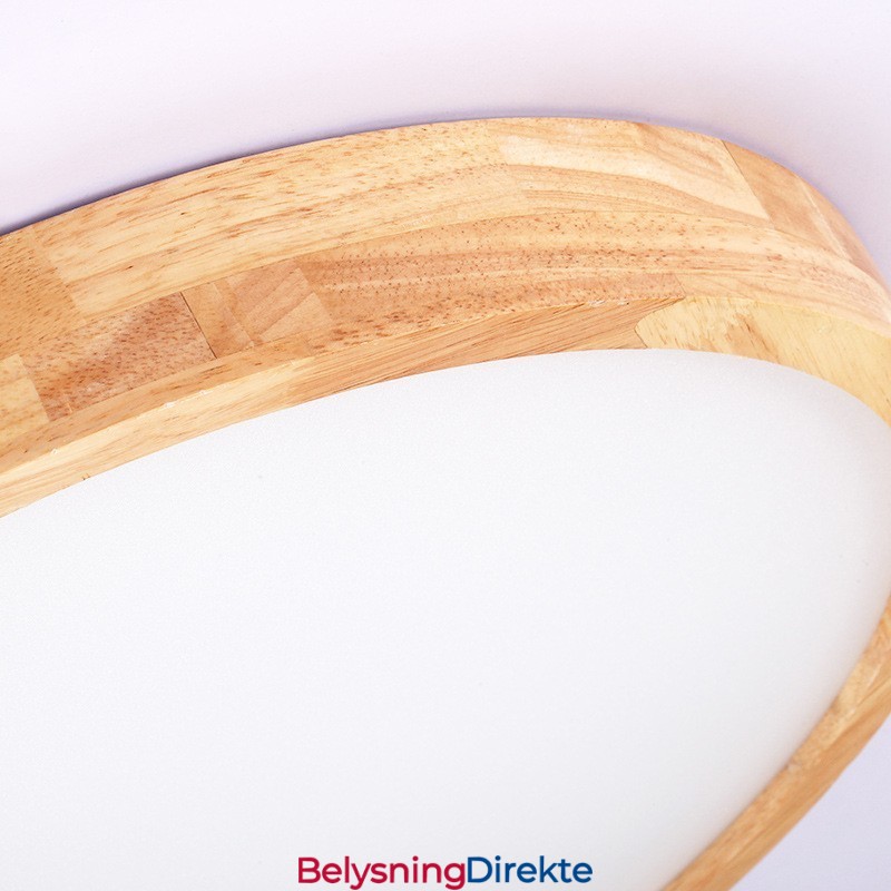 Ultratynn Rund Taklampe I Tre, Taklampe I Massivt Tre I Akryl, Nordic Lights