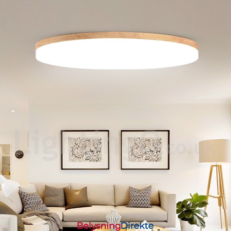 Nordisk Rund Taklampe Enkel Moderne Lampe I Heltre Ultratynn Taklampe