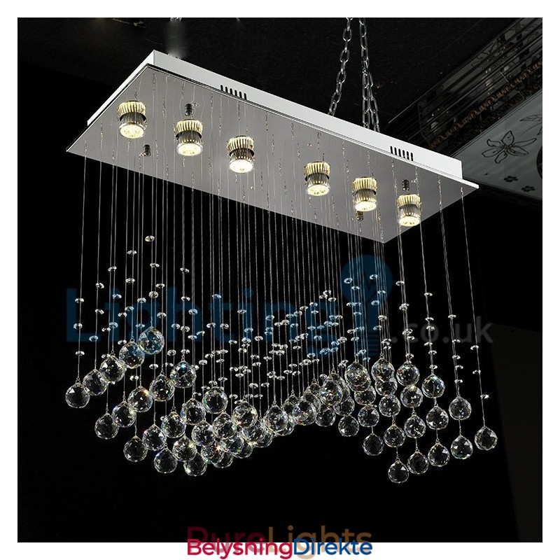 Moderne, Samtidskrone, Innfelt Anheng, Krystallregndråpelys