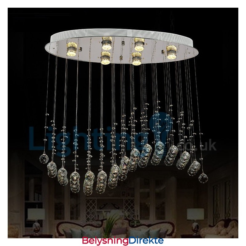 Moderne, Samtidskrone, Innfelt Anheng, Krystallregndråpelys