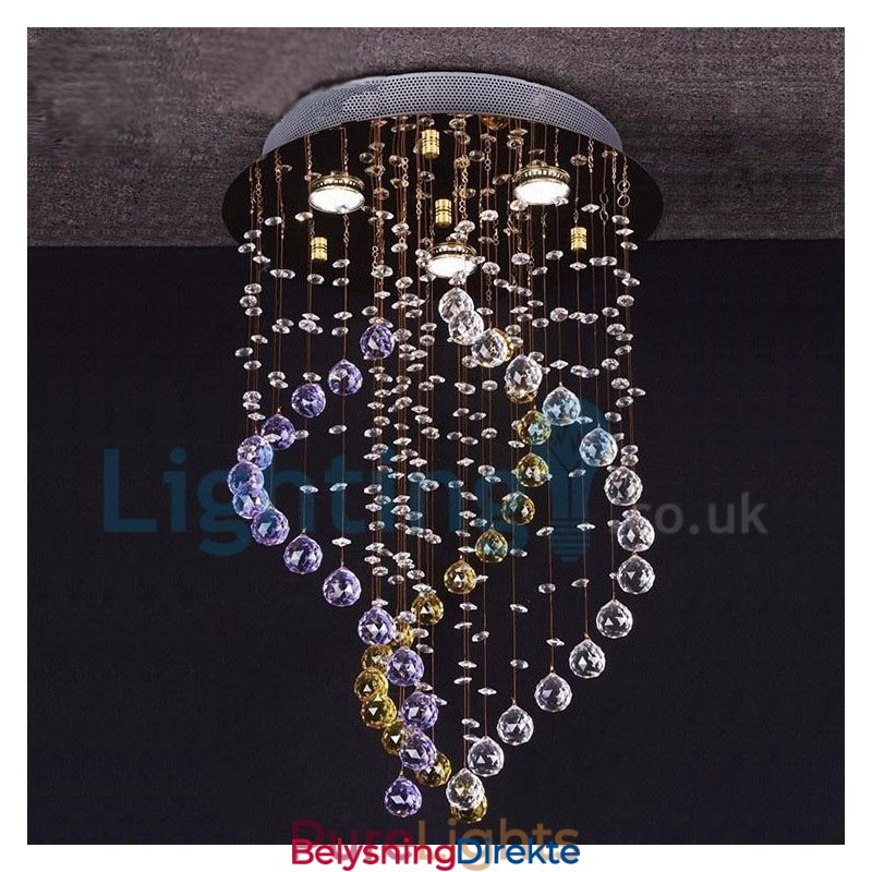 Moderne, Samtidskrone, Innfelt Anheng, Krystallregndråpelys