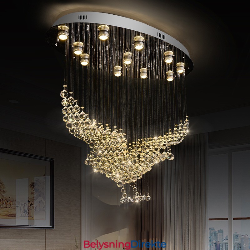 Moderne, Samtidskrone, Innfelt Anheng, Krystallregndråpelys