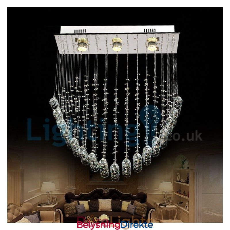 Moderne, Samtidskrone, Innfelt Anheng, Krystallregndråpelys