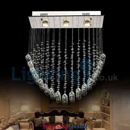 Moderne, Samtidskrone, Innfelt Anheng, Krystallregndråpelys