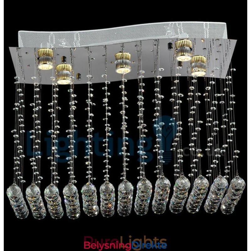 Moderne, Samtidskrone, Innfelt Anheng, Krystallregndråpelys