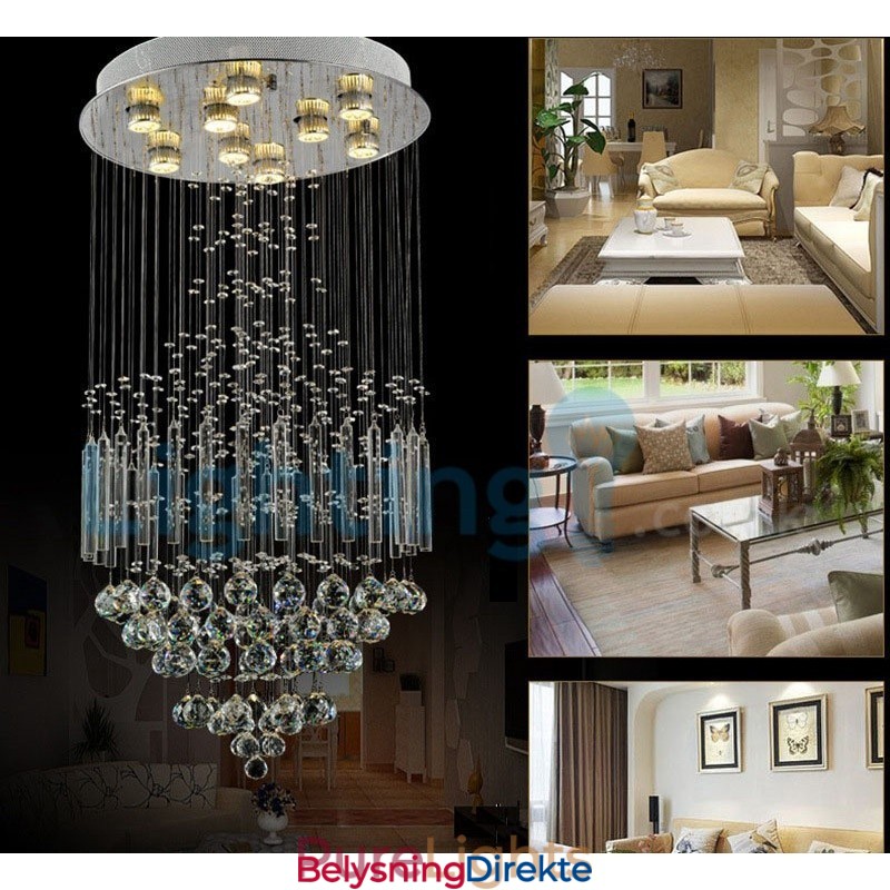 Moderne, Samtidskrone, Innfelt Anheng, Krystallregndråpelys