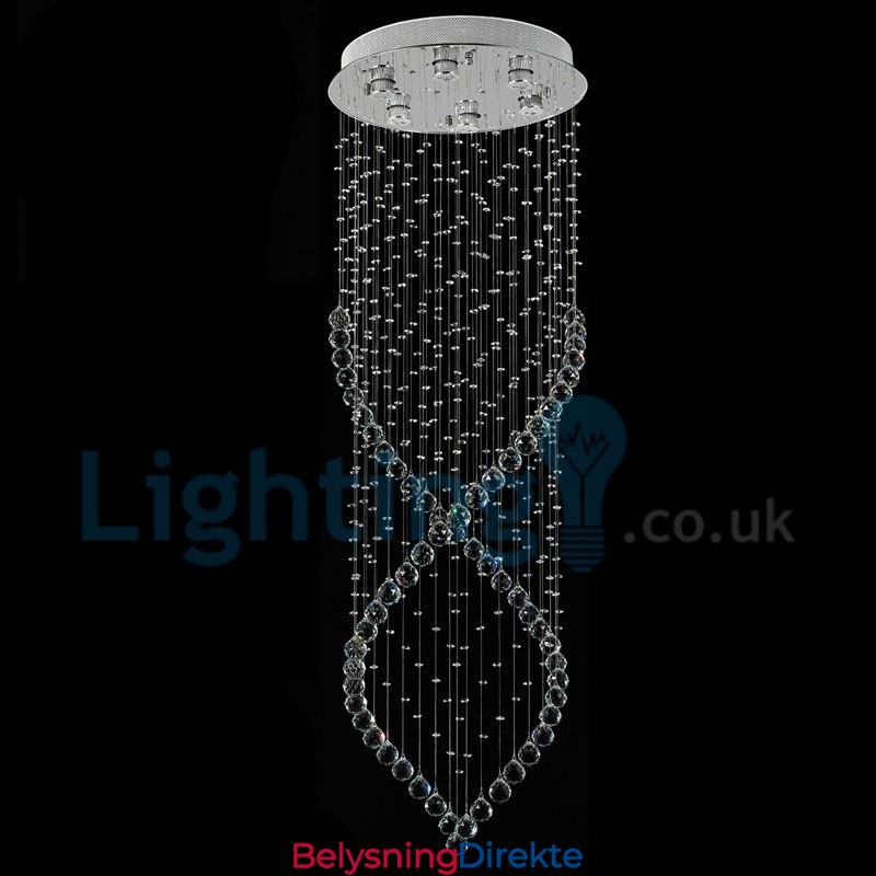 Moderne, Samtidskrone, Innfelt Anheng, Krystallregndråpelys