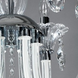 Amerikansk Stil Lodge Lysekrone Med 6 Lys Og Glassskjerm