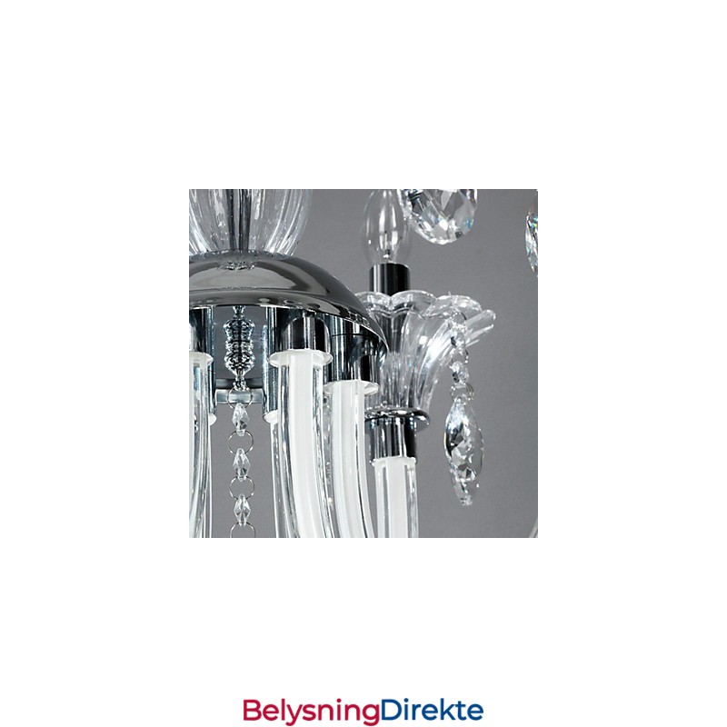 Amerikansk Stil Lodge Lysekrone Med 6 Lys Og Glassskjerm