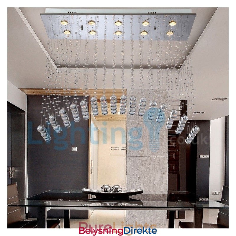 Moderne, Samtidskrone, Innfelt Anheng, Krystallregndråpelys