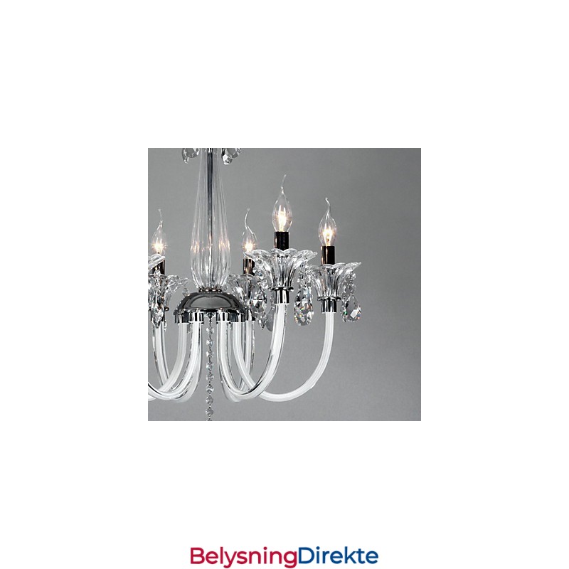 Amerikansk Stil Lodge Lysekrone Med 6 Lys Og Glassskjerm