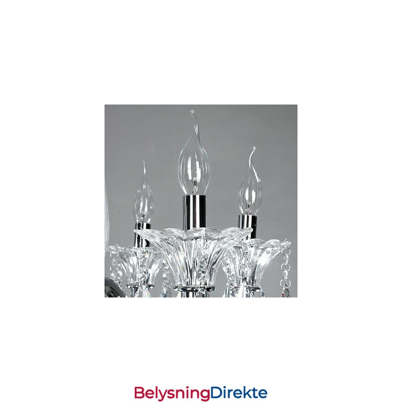 Amerikansk Stil Lodge Lysekrone Med 6 Lys Og Glassskjerm