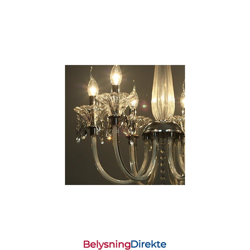 Amerikansk Stil Lodge Lysekrone Med 6 Lys Og Glassskjerm