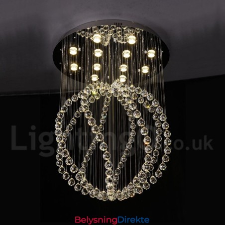 Moderne, Samtidskrone, Innfelt Anheng, Krystallregndråpelys